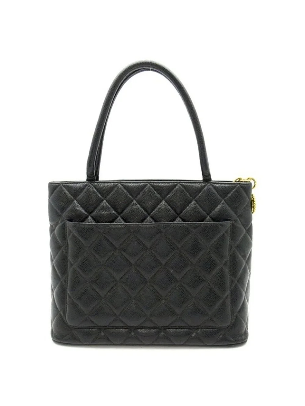 Chanel Reissue Tote Caviar Leather Handbag Black